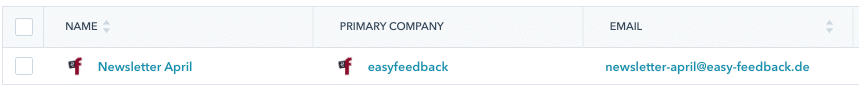 Creation of the new contact after testing the Zap with Zapier
