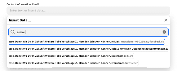 Einstellen der Kontakteigenschaft E-Mail über Zapier für Hubspot