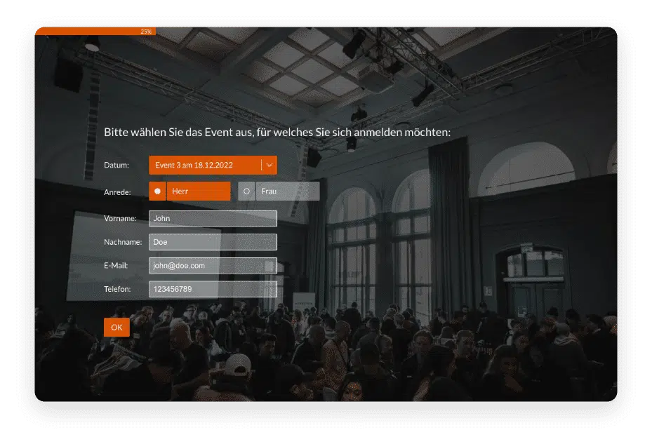 Formular zur Eventanmeldung