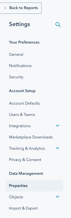 Open contact properties in Hubspot