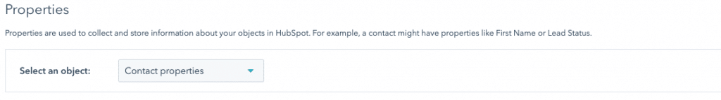 Select contact property as object in Hubspot