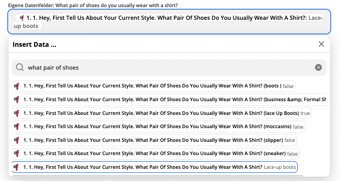 Setting the contact property of the quiz question via Zapier for Hubspot