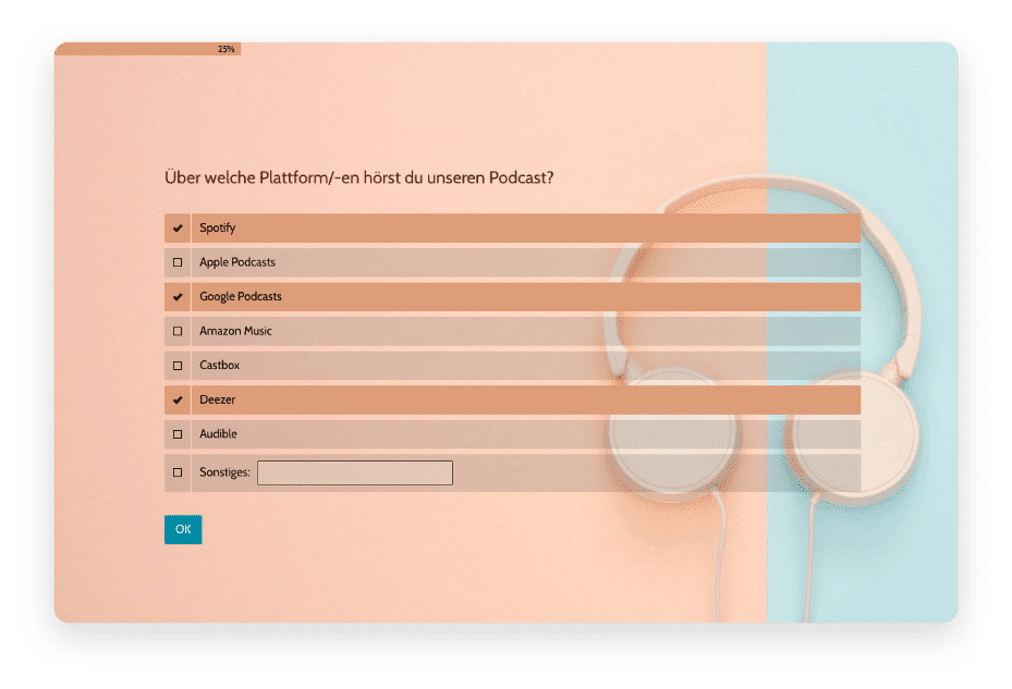 Umfrage Feedback zum Podcast erhalten