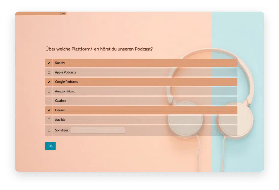 Umfrage Feedback zum Podcast erhalten
