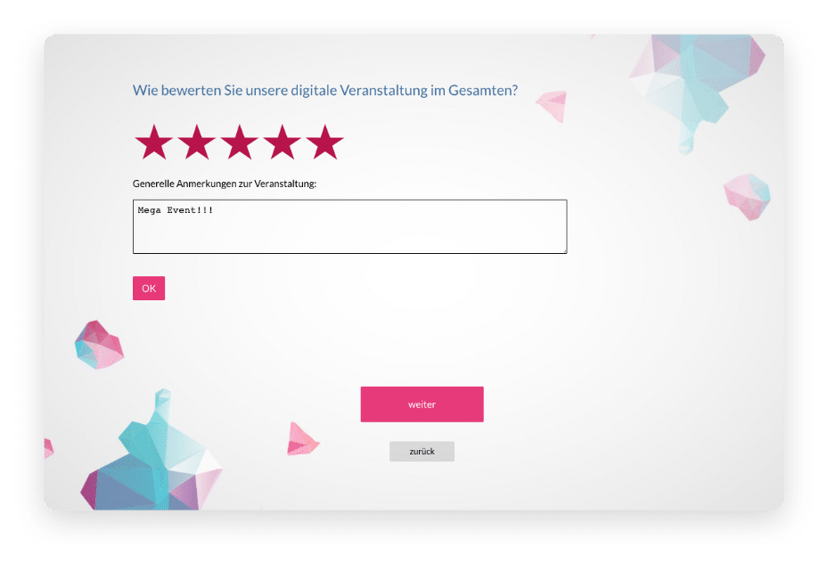 Umfrage Feedback zur Online-Veranstaltung