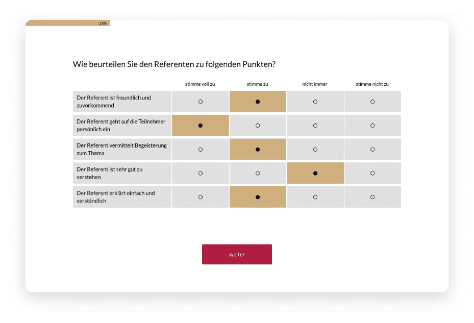 Umfrage Seminar-Feedback