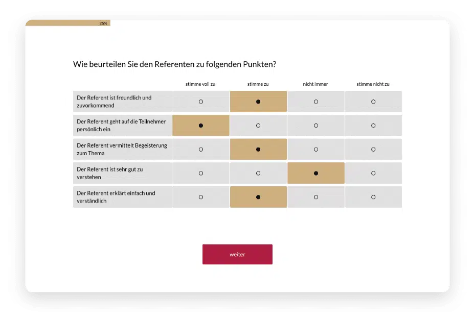 Umfrage Seminar-Feedback