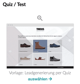 Vorlage Leadgenerierung per Quiz in easyfeedback auswählen