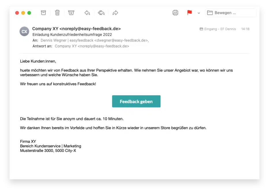 Kurze Einladung zur Umfrage - auf den Punkt gebracht