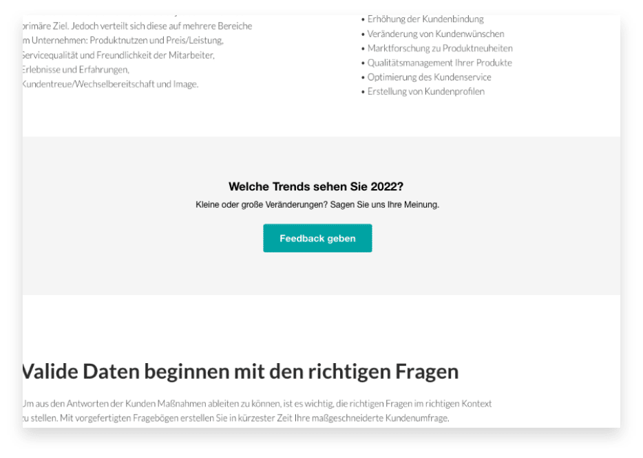 Mit einer Frage den User zur Kommunikation auffordern