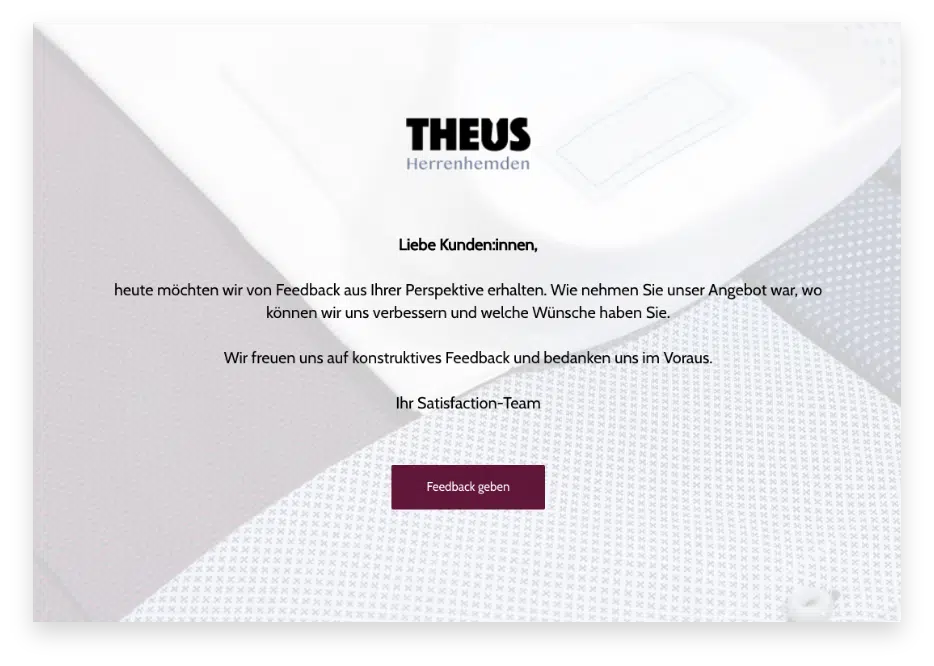 Umfrage mit Look und Feel und attraktiv gestaltet
