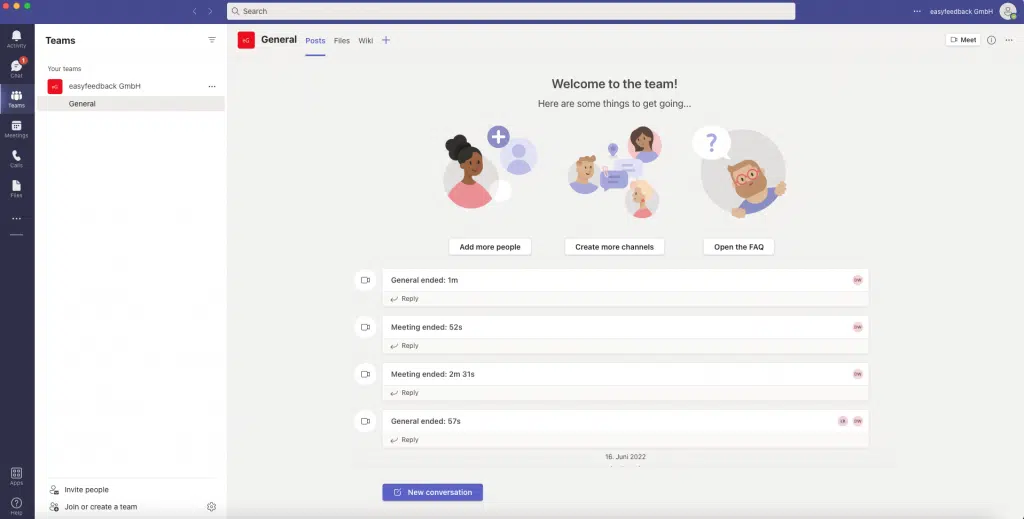 Create new registration card in Microsoft Teams