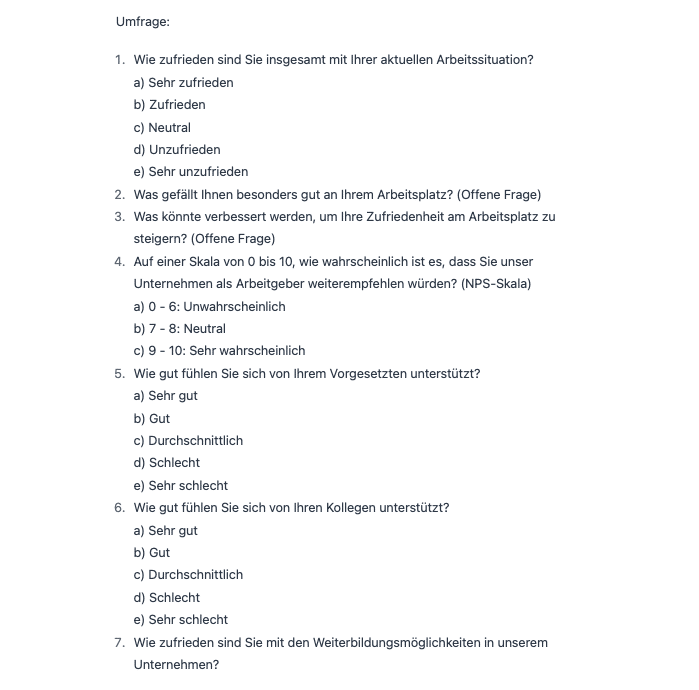 Erstellung einer kompletten Umfrage durch ChatGPT 2