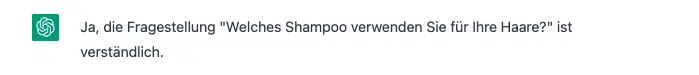 Optimierung einer Fragestellung durch ChatGPT