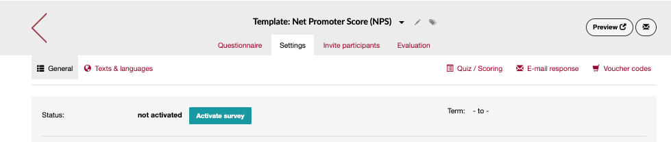 Activate Net Promotor Score survey