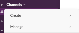 Create group in Slack