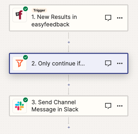 Filterfunktion zwischen easyfeedback und Slack einstellen