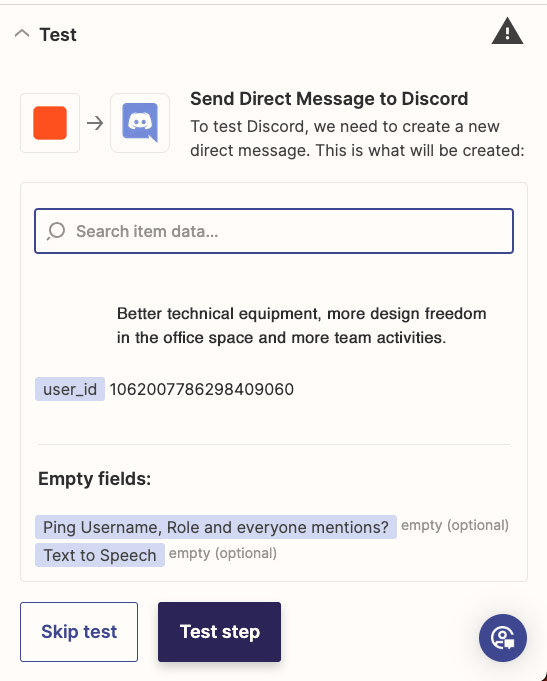 Connection between easyfeedback paper and discord testing