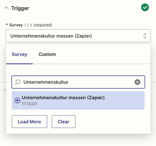 Vorlage Unternehmenskultur als Trigger auswählen