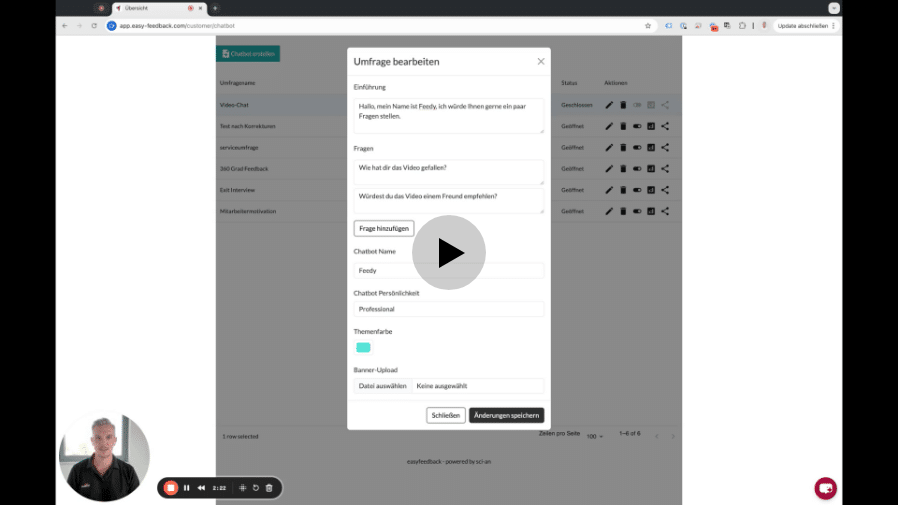Video how to create a chat survey