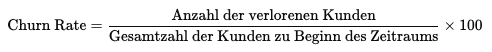 Churn Rate Formel