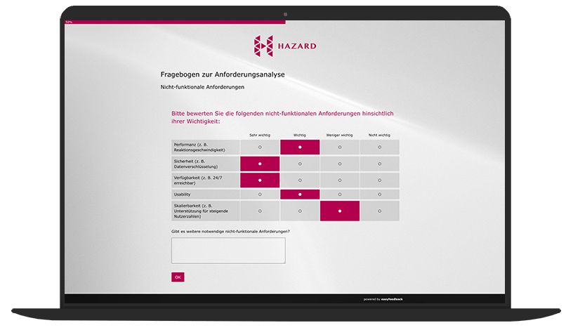 Umfrage Vorlage Anforderungsanalyse