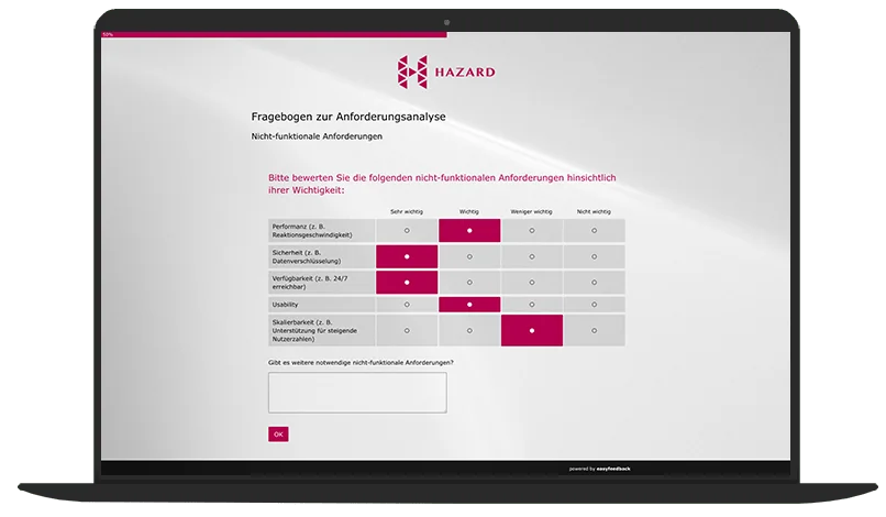 Umfrage Vorlage Anforderungsanalyse