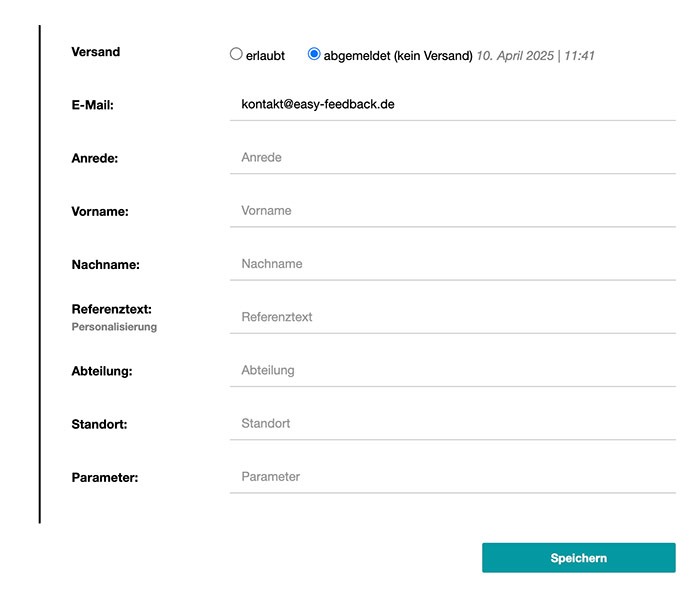 Markierung der abgemeldeten Teilnehmer