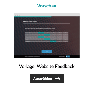 Website Feedback Vorlage