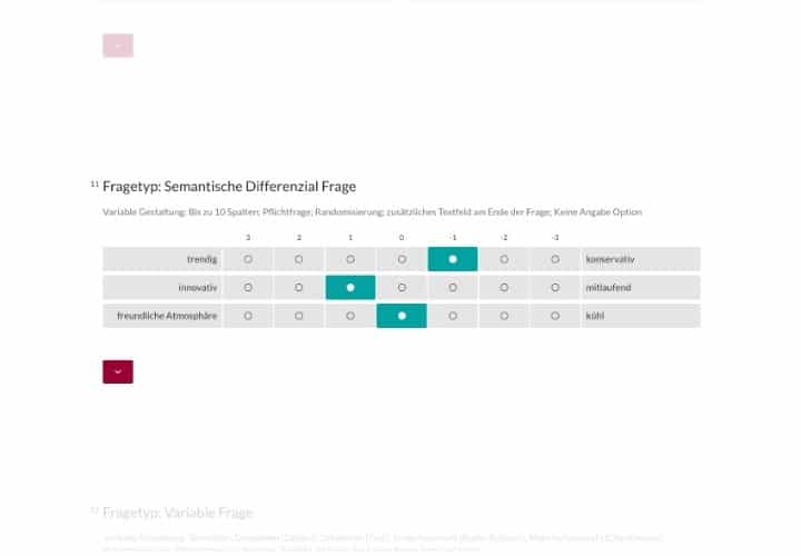 Fragetyp Semantisches Differenzial