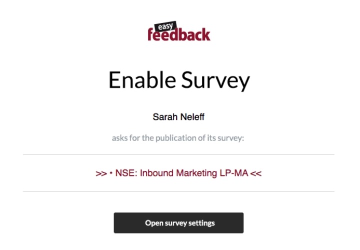 Survey tool - Share survey