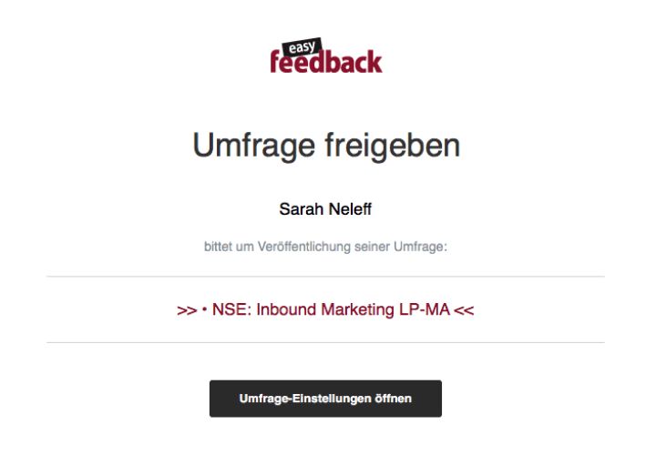 Umfragetool - Umfrage freigeben