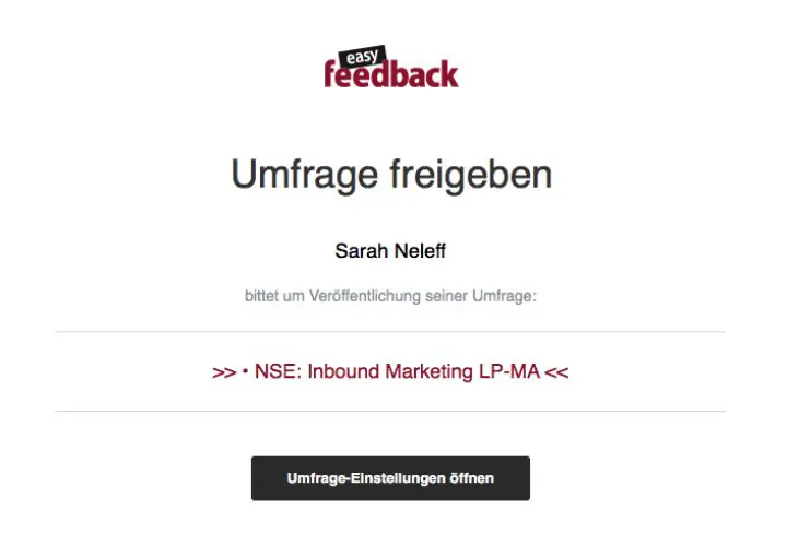 Umfragetool - Umfrage freigeben