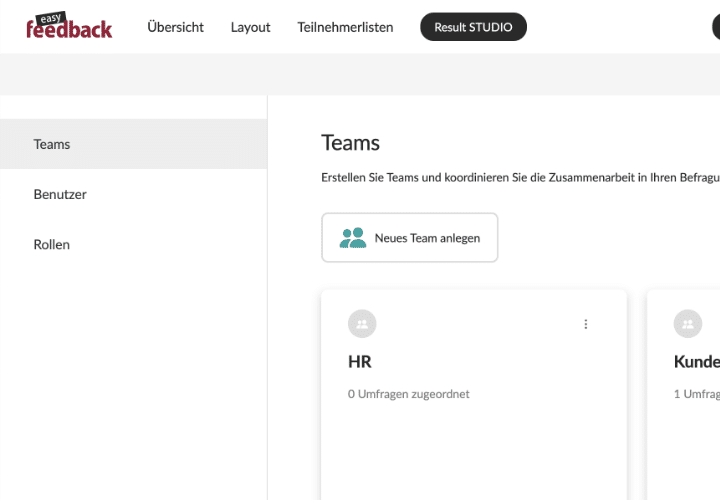 Umfragetool Benutzerverwaltung