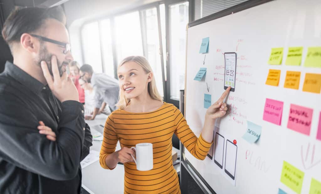 Designers drawing website ux app development