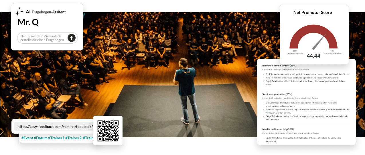 Trainern und organisatorischen Abläufen Feedback geben