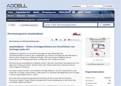 partnerprogramm Partnerprogramm AdCell easyfeedback